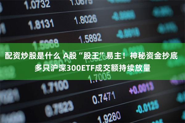 配资炒股是什么 A股“股王”易主！神秘资金抄底 多只沪深300ETF成交额持续放量